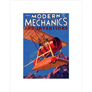 Wee Blue Coo SCIENCE MAGAZINE COVER MODERN MECHANICS TURBO PLANE FRAMED ART PRINT B12X6232 Wee Blue Coo SCIENCE MAGAZINE COVER MODERN MECHANICS TURBO PLANE FRAMED ART PRINT B12X6232