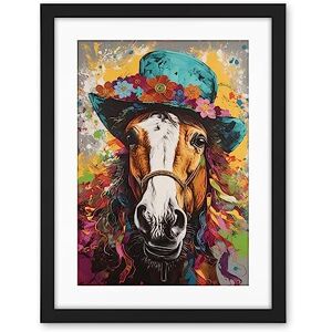 Artery8 Horse Wearing a Flower Summer Hat Multicoloured Artwork Framed Wall Art Print 18X24 Inch Artery8 Horse Wearing a Flower Summer Hat Multicoloured Artwork Framed Wall Art Print 18X24 Inch