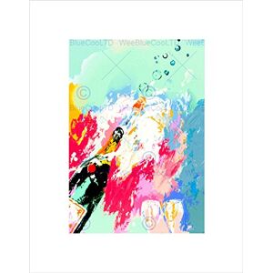 Wee Blue Coo Impression Champagne Bottle Plume Fizz Cork Pop Fizzy Wall Art Print Wee Blue Coo Impression Champagne Bottle Plume Fizz Cork Pop Fizzy Wall Art Print