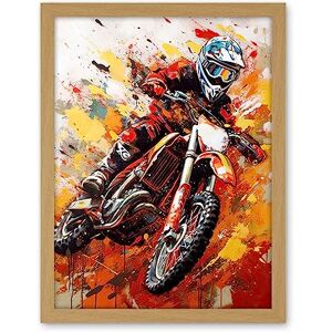Artery8 Motocross Race Motorcycle Sport Oil Painting Artwork Framed Wall Art Print 18X24 Inch Artery8 Motocross Race Motorcycle Sport Oil Painting Artwork Framed Wall Art Print 18X24 Inch