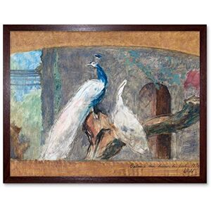 Artery8 Allebe Branch With Peacock Birds Painting Art Print Framed Poster Wall Decor 12x16 inch Artery8 Allebe Branch With Peacock Birds Painting Art Print Framed Poster Wall Decor 12x16 inch