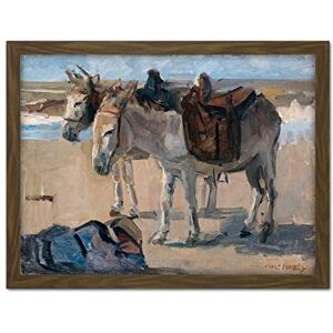 Artery8 Isaac Israels Two Donkeys On Beach Landscape Artwork Framed Wall Art Print 18X24 Inch Artery8 Isaac Israels Two Donkeys On Beach Landscape Artwork Framed Wall Art Print 18X24 Inch