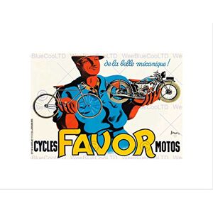 Wee Blue Coo Advert Transport Motorcycle Bicycle Favor France Wall Art Print Wee Blue Coo Advert Transport Motorcycle Bicycle Favor France Wall Art Print