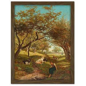 Artery8 Bilders The Goatherdess Farm Goat Painting Artwork Framed Wall Art Print 18X24 Inch Artery8 Bilders The Goatherdess Farm Goat Painting Artwork Framed Wall Art Print 18X24 Inch