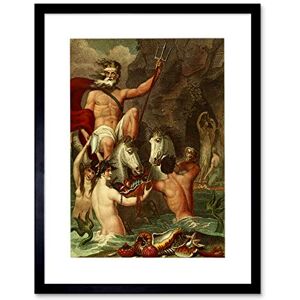 Wee Blue Coo Painting Poseidon Neptune Trident Ocean Mermaids Picture Framed Wall Art Print Wee Blue Coo Painting Poseidon Neptune Trident Ocean Mermaids Picture Framed Wall Art Print