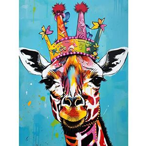 Artery8 Giraffe Wearing Princess Crown Modern Folk Art Unframed Wall Art Print Poster Home Decor Premium Artery8 Giraffe Wearing Princess Crown Modern Folk Art Unframed Wall Art Print Poster Home Decor Premium