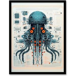 Artery8 Weapons Grade Jellyfish Robot Hybrid Secret Military Schematic Blueprint Futuristic Complex Arcane Manuscript Gift For Him Man Cave Artwork Framed Wall Art Print A4 Artery8 Weapons Grade Jellyfish Robot Hybrid Secret Military Schematic Blueprint Futuristic Complex Arcane Manuscript Gift For Him Man Cave Artwork Framed Wall Art Print A4