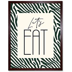 Wee Blue Coo Kitchen Zebra Lets Eat Typography Art Print Framed Poster Wall Decor 12x16 inch Wee Blue Coo Kitchen Zebra Lets Eat Typography Art Print Framed Poster Wall Decor 12x16 inch