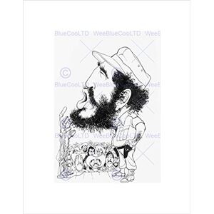 Wee Blue Coo VINTAGE ILLUSTRATION HISTORY FIDEL CASTRO NEW BLACK FRAMED ART PRINT B12X11472 Wee Blue Coo VINTAGE ILLUSTRATION HISTORY FIDEL CASTRO NEW BLACK FRAMED ART PRINT B12X11472