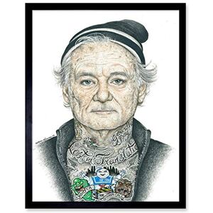 Wee Blue Coo Bill Murray Tattoo Inked Ikons Wayne Maguire Art Print Framed Poster Wall Decor 12x16 inch Wee Blue Coo Bill Murray Tattoo Inked Ikons Wayne Maguire Art Print Framed Poster Wall Decor 12x16 inch