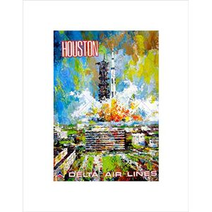 Wee Blue Coo TRAVEL TOURISM TRANSPORT AIRLINE HOUSTON ROCKET USA FRAMED ART PRINT B12X8000 Wee Blue Coo TRAVEL TOURISM TRANSPORT AIRLINE HOUSTON ROCKET USA FRAMED ART PRINT B12X8000