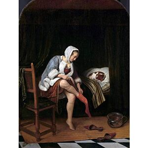 Artery8 Steen Woman At Her Toilet Bathing Cat Painting Large Wall Art Poster Print Thick Paper 18X24 Inch Artery8 Steen Woman At Her Toilet Bathing Cat Painting Large Wall Art Poster Print Thick Paper 18X24 Inch