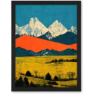 Wee Blue Coo Winter Mountains Landscape Modern Papercut Blue Orange Mustard Artwork Framed Wall Art Print 18X24 Inch Wee Blue Coo Winter Mountains Landscape Modern Papercut Blue Orange Mustard Artwork Framed Wall Art Print 18X24 Inch