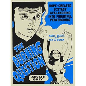 Fine Art Prints Großer Kunstdruck, Motiv: Burning Question Reefer Madness, Blau, Vintage-Stil, Werbung, Poster, Wanddekoration, 45,7 x 61 cm Fine Art Prints Großer Kunstdruck, Motiv: Burning Question Reefer Madness, Blau, Vintage-Stil, Werbung, Poster, Wanddekoration, 45,7 x 61 cm