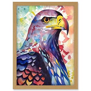 Artery8 Bald Eagle Bird Folk Art Multicoloured Watercolour Painting Artwork Framed A3 Wall Art Print Artery8 Bald Eagle Bird Folk Art Multicoloured Watercolour Painting Artwork Framed A3 Wall Art Print