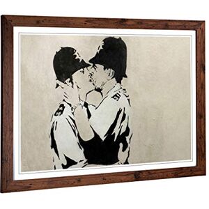 Big Box Art Framed Print of Banksy Kissing Police Policeman Graffiti Design Wall Art Picture Home Decor for Kitchen, Living Room, Bedroom, Hallway, Walnut, A2 / 24.5x18 Inch / 62x45cm Big Box Art Framed Print of Banksy Kissing Police Policeman Graffiti Design Wall Art Picture Home Decor for Kitchen, Living Room, Bedroom, Hallway, Walnut, A2 / 24.5x18 Inch / 62x45cm