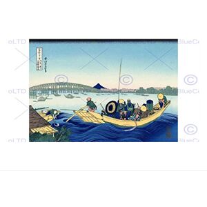 Wee Blue Coo Katsushika Hokusai Sunset Across Ryogoku Bridge Wall Art Print Wee Blue Coo Katsushika Hokusai Sunset Across Ryogoku Bridge Wall Art Print