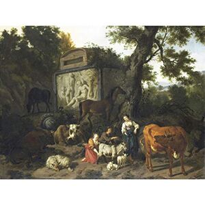 Artery8 Van Bergen Landscape Herdsmen Cattle Near Tomb Premium Wall Art Canvas Print 18X24 Inch Artery8 Van Bergen Landscape Herdsmen Cattle Near Tomb Premium Wall Art Canvas Print 18X24 Inch