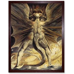 Wee Blue Coo William Blake Red Dragon Woman Clothed Sun 1805 Old Painting Art Print Framed Poster Wall Decor 12X16 Inch Wee Blue Coo William Blake Red Dragon Woman Clothed Sun 1805 Old Painting Art Print Framed Poster Wall Decor 12X16 Inch