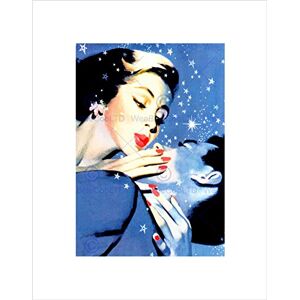 Wee Blue Coo PAINTING PORTRAIT COUPLE KISS ROMANCE STARS EMBRACE FRAMED ART PRINT B12X7430 Wee Blue Coo PAINTING PORTRAIT COUPLE KISS ROMANCE STARS EMBRACE FRAMED ART PRINT B12X7430