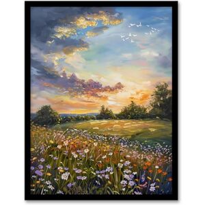 Artery8 Wildflower Meadow Landscape Oil Painting Spring Living Room Artwork Framed Wall Art Print A4 Artery8 Wildflower Meadow Landscape Oil Painting Spring Living Room Artwork Framed Wall Art Print A4