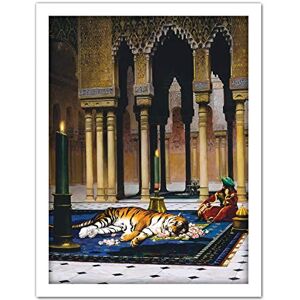 Fine Art Prints Gerome Grief Of The Pasha Mourning Tiger Painting Large Framed Art Print Poster Wall Decor 18x24 in Fine Art Prints Gerome Grief Of The Pasha Mourning Tiger Painting Large Framed Art Print Poster Wall Decor 18x24 in