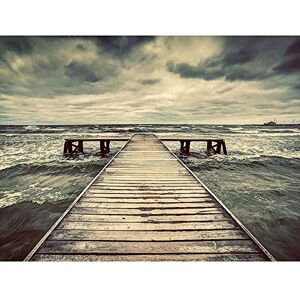 Wee Blue Coo Pier With Storm Clouds Art Print Poster Wall Decor 12X16 Inch Wee Blue Coo Pier With Storm Clouds Art Print Poster Wall Decor 12X16 Inch