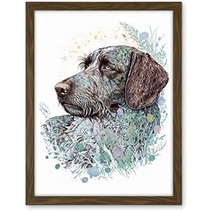 Artery8 German Wirehead Pointer Dog Nature Spirit Animal Modern Multicoloured Illustration Artwork Framed Wall Art Print 18X24 Inch Artery8 German Wirehead Pointer Dog Nature Spirit Animal Modern Multicoloured Illustration Artwork Framed Wall Art Print 18X24 Inch