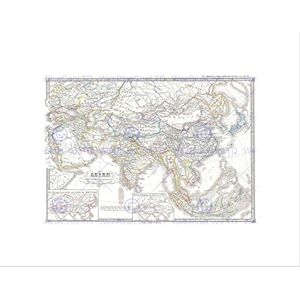 Wee Blue Coo Map Illustrated Antique Spruner Asia Mongol Wall Art Print Wee Blue Coo Map Illustrated Antique Spruner Asia Mongol Wall Art Print