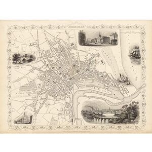 Fine Art Prints Martin 1851 Map Aberdeen City Scotland Pictorial Large Wall Art Poster Print Thick Paper 18X24 Inch Fine Art Prints Martin 1851 Map Aberdeen City Scotland Pictorial Large Wall Art Poster Print Thick Paper 18X24 Inch