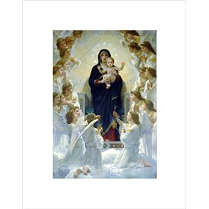 Wee Blue Coo WILLIAM ADOLPHE BOUGUEREAU VIRGIN WITH ANGELS BLACK FRAMED ART PRINT B12X2318 Wee Blue Coo WILLIAM ADOLPHE BOUGUEREAU VIRGIN WITH ANGELS BLACK FRAMED ART PRINT B12X2318