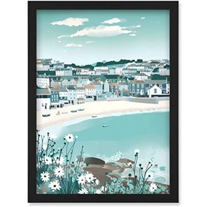 Artery8 St Ives Bay Daisies Soft Pastel Coastal Cityscape Artwork Framed Wall Art Print A4 Artery8 St Ives Bay Daisies Soft Pastel Coastal Cityscape Artwork Framed Wall Art Print A4