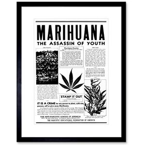 Wee Blue Coo Ad Drug Awareness Warning Marijuana Weed Cannabis Panic Framed Wall Art Print Wee Blue Coo Ad Drug Awareness Warning Marijuana Weed Cannabis Panic Framed Wall Art Print