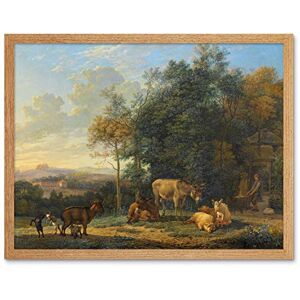 Artery8 Du Jardin Landscape Two Donkeys Goats Pigs Painting Art Print Framed Poster Wall Decor 12x16 inch Artery8 Du Jardin Landscape Two Donkeys Goats Pigs Painting Art Print Framed Poster Wall Decor 12x16 inch