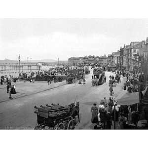 Wee Blue Coo Morecambe Parade Looking East England Old BW Art Print Poster Wall Decor 12X16 Inch Wee Blue Coo Morecambe Parade Looking East England Old BW Art Print Poster Wall Decor 12X16 Inch