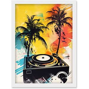 Artery8 Music Under Palm Trees Tropical Beach Party Modern Watercolour Painting Artwork Framed Wall Art Print A4 Artery8 Music Under Palm Trees Tropical Beach Party Modern Watercolour Painting Artwork Framed Wall Art Print A4