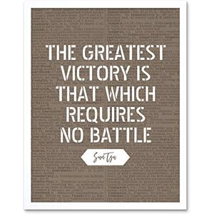 Artery8 Dictionary Inspiring Quote Sun Tzu Greatest Victory No Battle Art Print Framed Poster Wall Decor 12x16 inch Artery8 Dictionary Inspiring Quote Sun Tzu Greatest Victory No Battle Art Print Framed Poster Wall Decor 12x16 inch