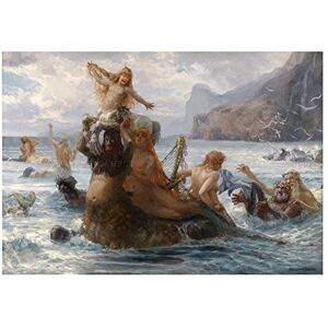 Wee Blue Coo Painting Allegory Greek Fischer-corlin Mermaids Centaurs Wall Art Print Wee Blue Coo Painting Allegory Greek Fischer-corlin Mermaids Centaurs Wall Art Print