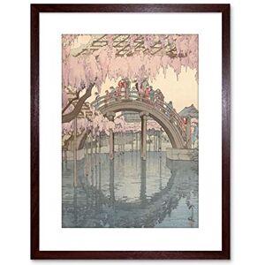 Wee Blue Coo Painting Japanese Garden Bridge Hiroshi Japan Framed Wall Art Print Wee Blue Coo Painting Japanese Garden Bridge Hiroshi Japan Framed Wall Art Print