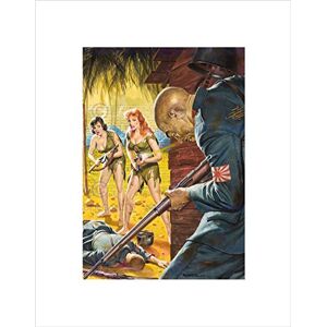 Wee Blue Coo PULP FICTION JAPANESE WWII BATTLE WOMEN ILLUSTRATION FRAMED ART PRINT B12X7743 Wee Blue Coo PULP FICTION JAPANESE WWII BATTLE WOMEN ILLUSTRATION FRAMED ART PRINT B12X7743