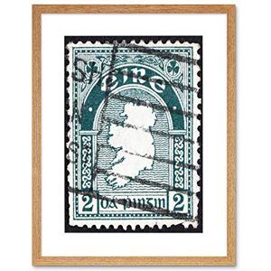 Wee Blue Coo Postage Stamp Ireland Vintage Map Photo Framed Wall Art Print Wee Blue Coo Postage Stamp Ireland Vintage Map Photo Framed Wall Art Print