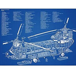 Artery8 Chinook Helicopter CH-47D Military Transport Patent Plan Art Print Canvas Premium Wall Decor Poster Mural Artery8 Chinook Helicopter CH-47D Military Transport Patent Plan Art Print Canvas Premium Wall Decor Poster Mural