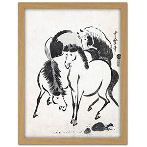 Artery8 Kitagawa Utamaro Three Horses Japanese Drawing Artwork Framed Wall Art Print 18X24 Inch Artery8 Kitagawa Utamaro Three Horses Japanese Drawing Artwork Framed Wall Art Print 18X24 Inch