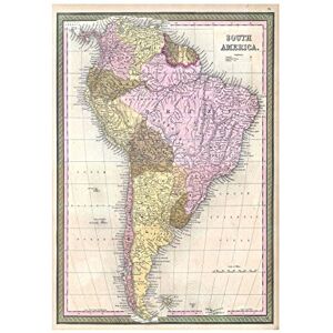 Wee Blue Coo Map 1850 Mitchell South America Vintage Wall Art Print Wee Blue Coo Map 1850 Mitchell South America Vintage Wall Art Print