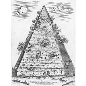 Artery8 Brambilla Roman Pyramid Of Caius Cestius Engraving Premium Wall Art Canvas Print 18X24 Inch Artery8 Brambilla Roman Pyramid Of Caius Cestius Engraving Premium Wall Art Canvas Print 18X24 Inch