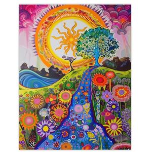 Artery8 Bright Colourful Hippy Artwork Flowers Sun Trees Living Room Extra Large XL Wall Art Poster Print Artery8 Bright Colourful Hippy Artwork Flowers Sun Trees Living Room Extra Large XL Wall Art Poster Print