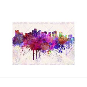 Wee Blue Coo PAINTING CITYSCAPE BOSTON SKYLINE PAINT SPLASH FRAMED ART PRINT MOUNT B12X13511 Wee Blue Coo PAINTING CITYSCAPE BOSTON SKYLINE PAINT SPLASH FRAMED ART PRINT MOUNT B12X13511