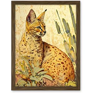 Artery8 Serval Cat in Nature Detailed Watercolour and Ink Bright Illustration Artwork Framed Wall Art Print 18X24 Inch Artery8 Serval Cat in Nature Detailed Watercolour and Ink Bright Illustration Artwork Framed Wall Art Print 18X24 Inch