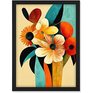 Doppelganger33 LTD Vibrant Modern Abstract Oil Painting Summer Flower Bouquet Teal Orange Artwork Framed A3 Wall Art Print Doppelganger33 LTD Vibrant Modern Abstract Oil Painting Summer Flower Bouquet Teal Orange Artwork Framed A3 Wall Art Print