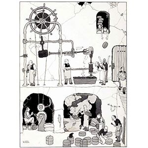 Wee Blue Coo The Man Heath Robinson Art Print Poster Wall Decor 12X16 Inch Wee Blue Coo The Man Heath Robinson Art Print Poster Wall Decor 12X16 Inch